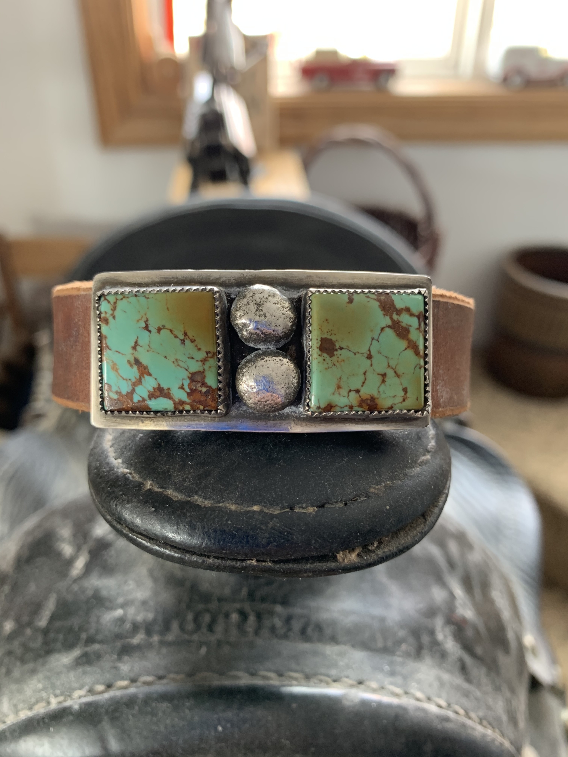 Pilot Mountain men's turquoise cuff - Image 2