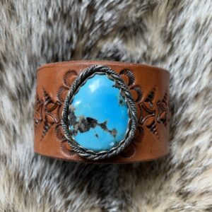 Blue Royston leather cuff