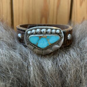 Blue Royston stacker leather cuff