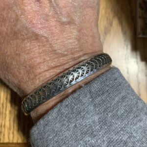 Heavy sterling silver half round cuff