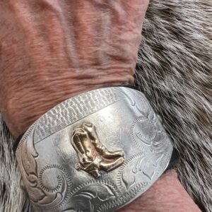 Antique child's belt buckle leather cuff