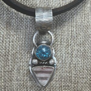 Kingman turquoise/ pottery shard pendant