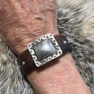 Antique sterling silver repousse’ concho cuff
