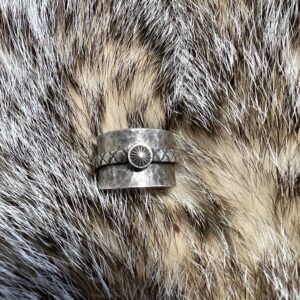 Hammered sterling silver spinner ring