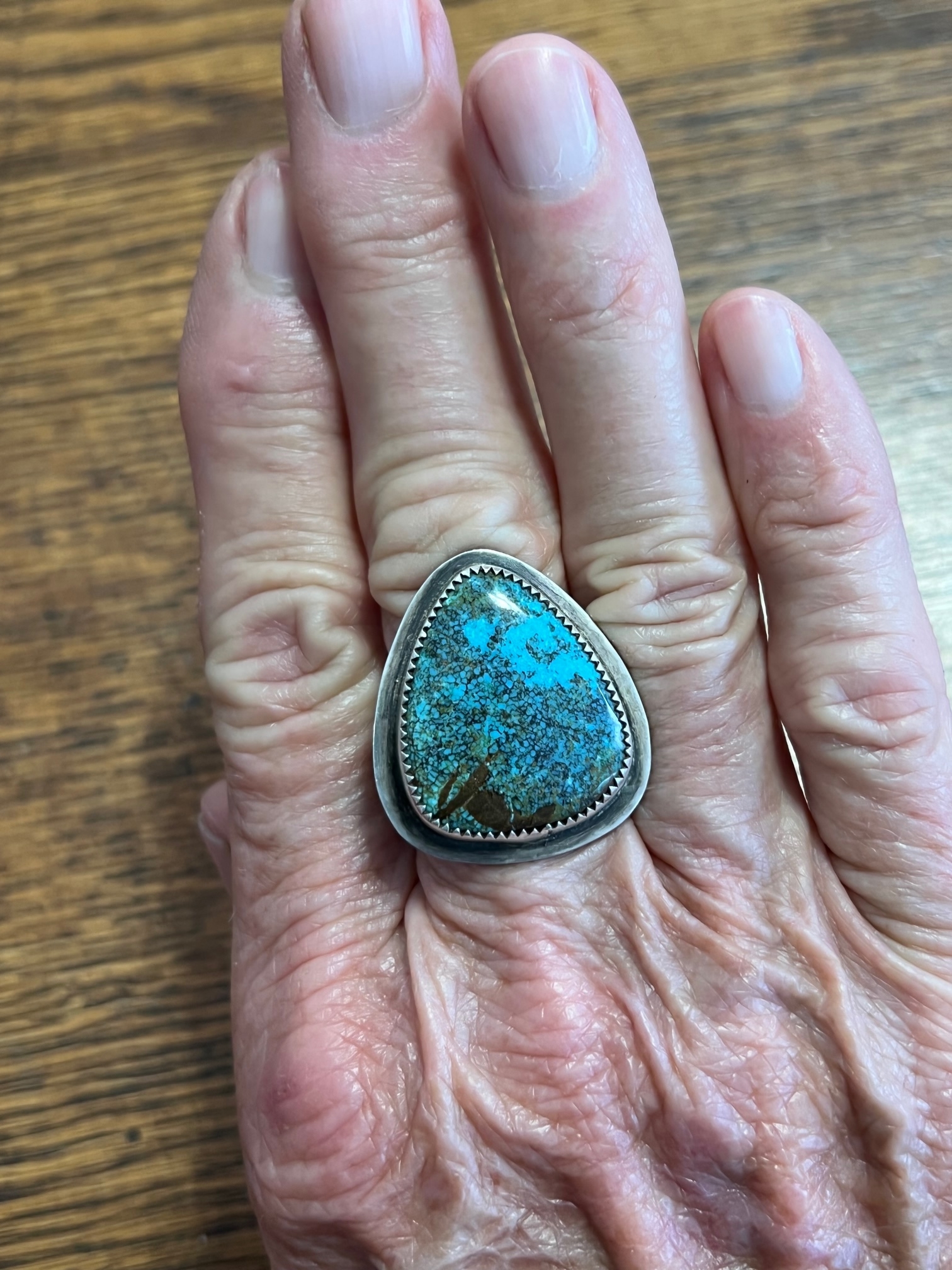 Neveda blue turquoise teardrop shaped ring - Image 2