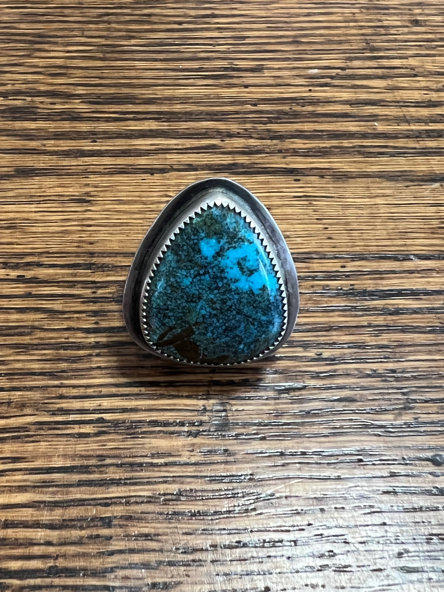 Neveda blue turquoise teardrop shaped ring
